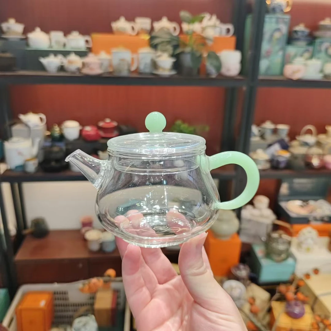 透明高硼硅玻璃石瓢小壶-4543
