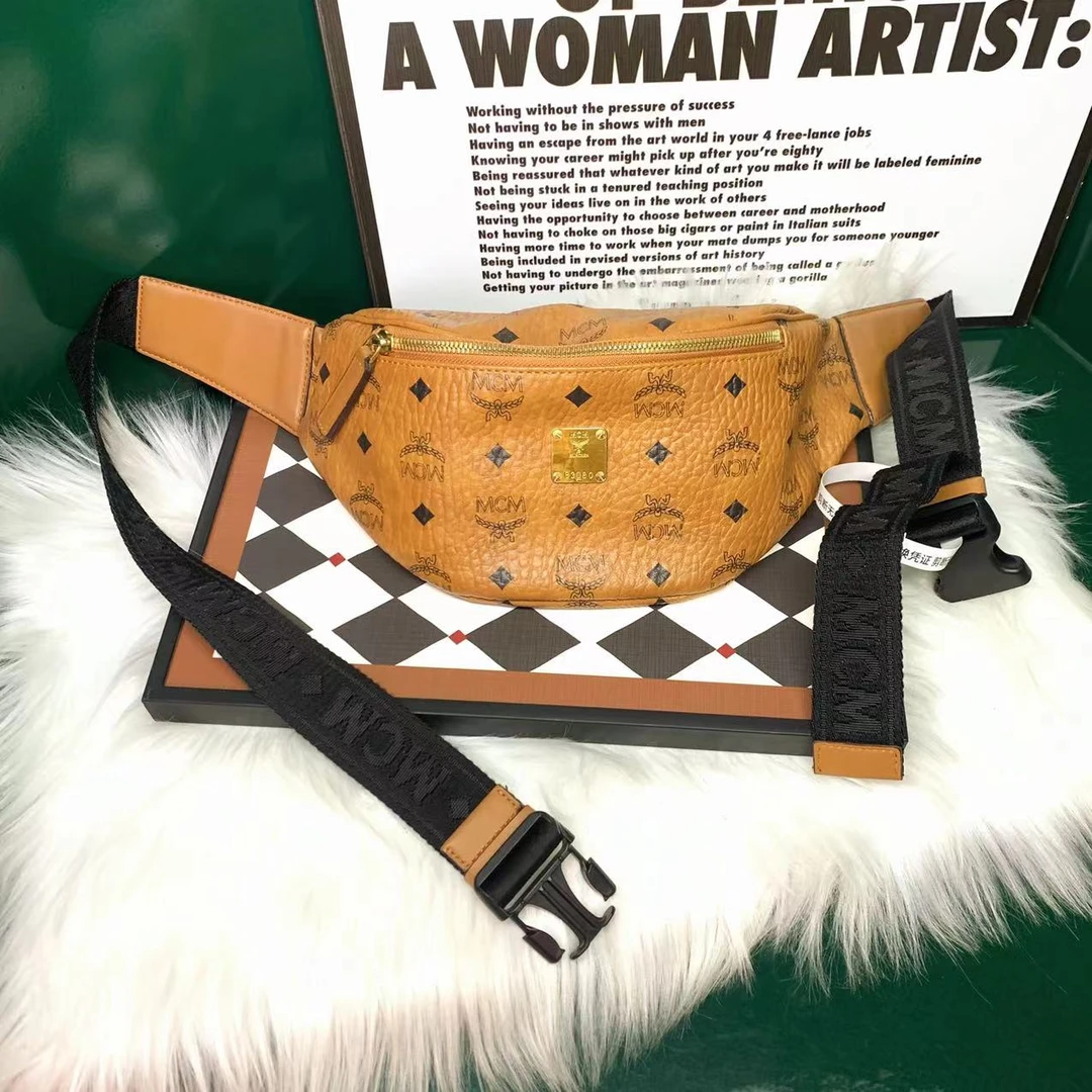 95新 MCM 小怡中古/干邑色腰包/MCM