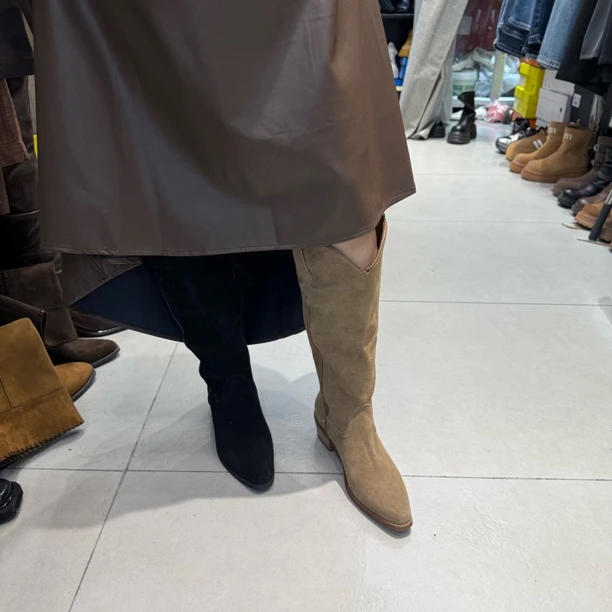 时装靴长筒秋冬女士女鞋高跟粗跟女靴高筒靴骑士