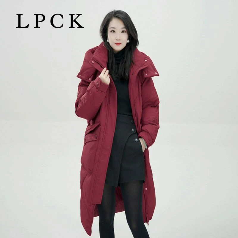 LPCK时尚休闲加厚中长款羽绒服女款爆款2025新款正品冬季外套女