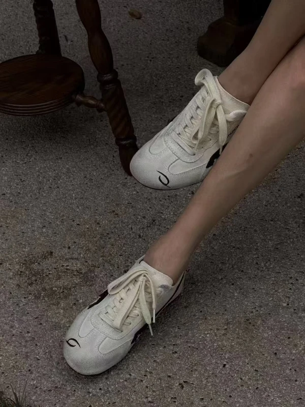 EXPAPARICH Vintage Block拼色平底德训鞋