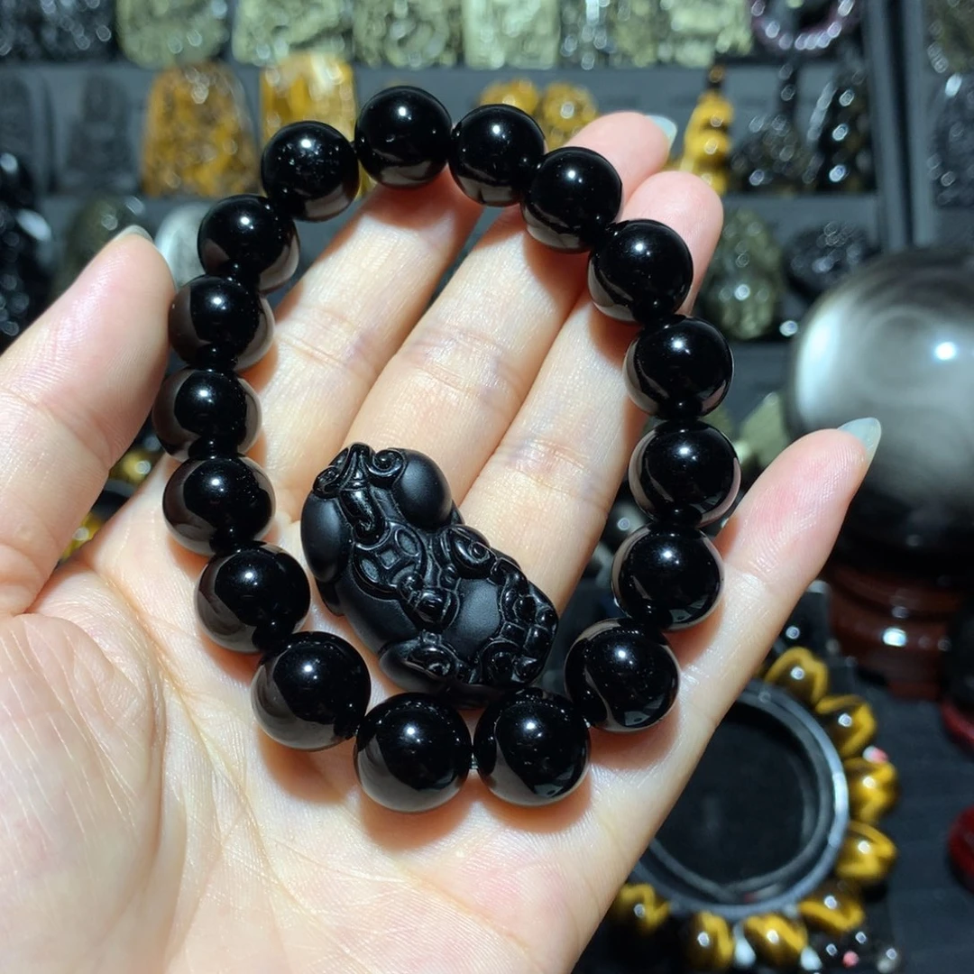 未镶嵌黑曜岩手链邓*莲