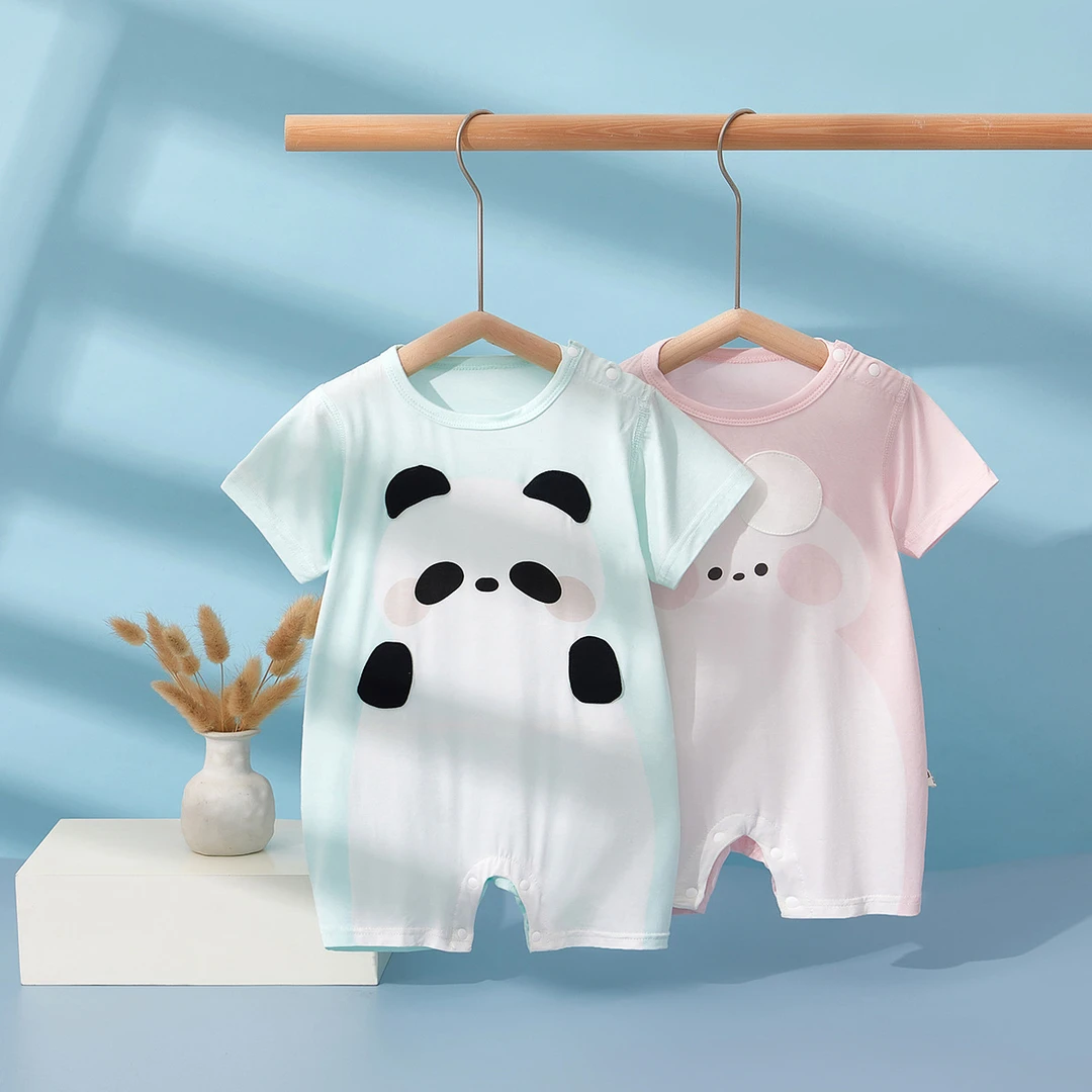 婴儿衣服夏季薄款短袖哈衣新生儿男女宝宝居家外出哈衣婴儿连体衣
