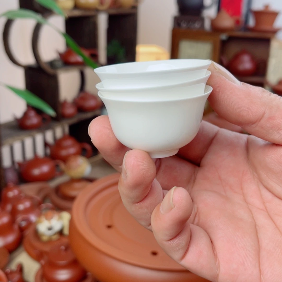 茶壶紫砂骨质瓷玉兰杯    3个装
