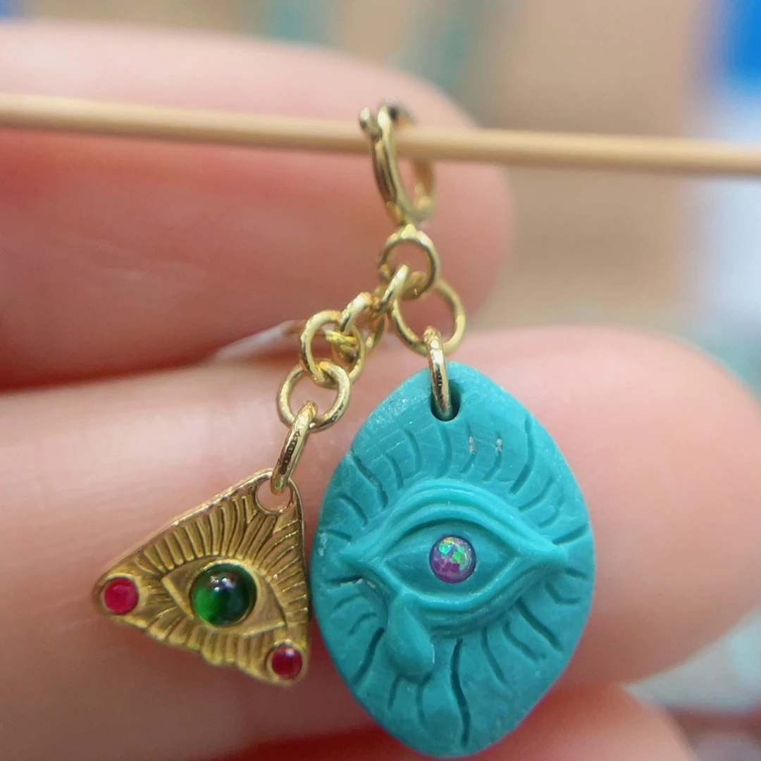 绿松石18K金镶嵌珠宝奇石