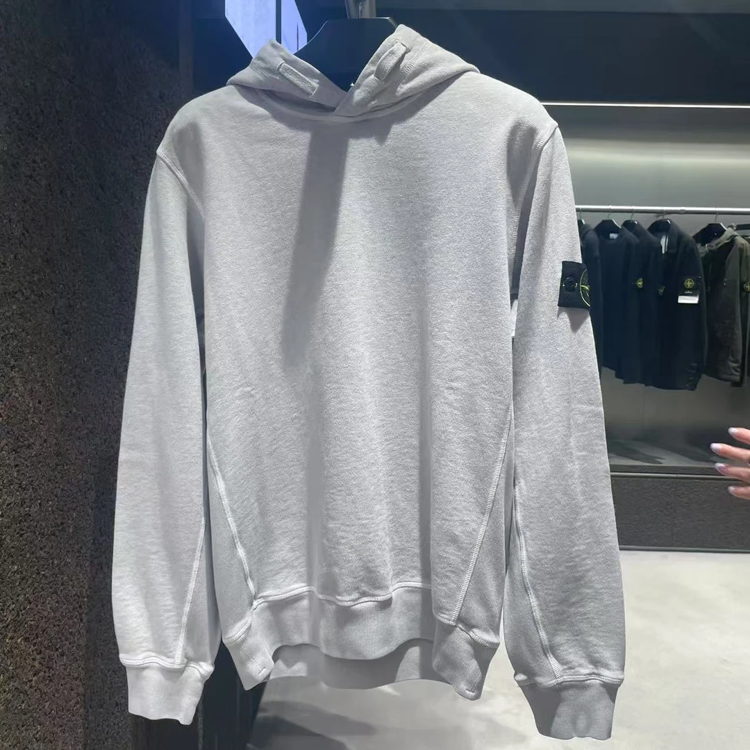 未使用 STONE ISLAND 25年新款水洗棉基础款连帽套头卫衣长袖