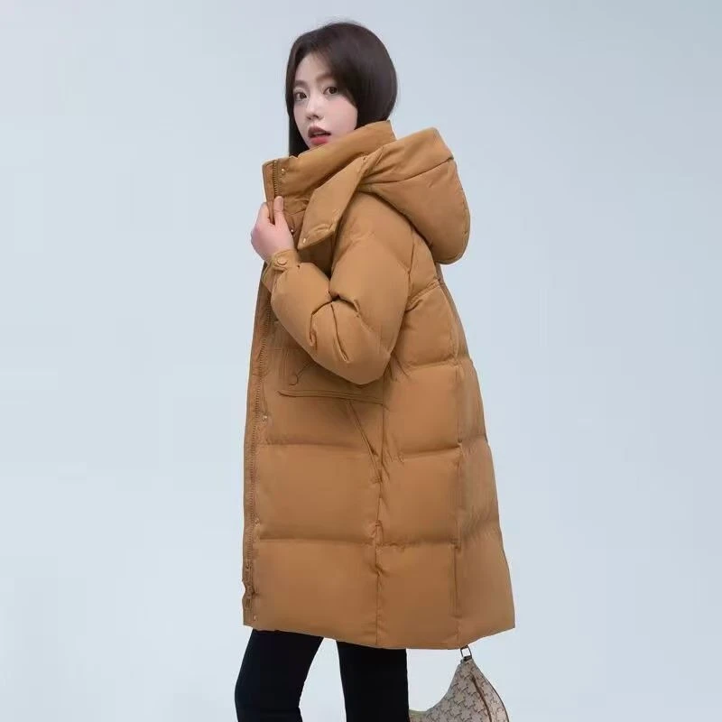 2024冬季新款女中长款棉服高级感时尚显瘦加厚大码棉衣潮外套