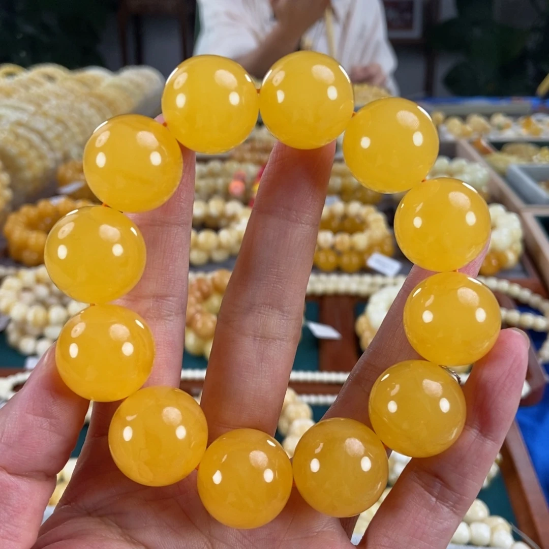 琥珀未镶嵌珠宝奇石20圆珠同料56.11