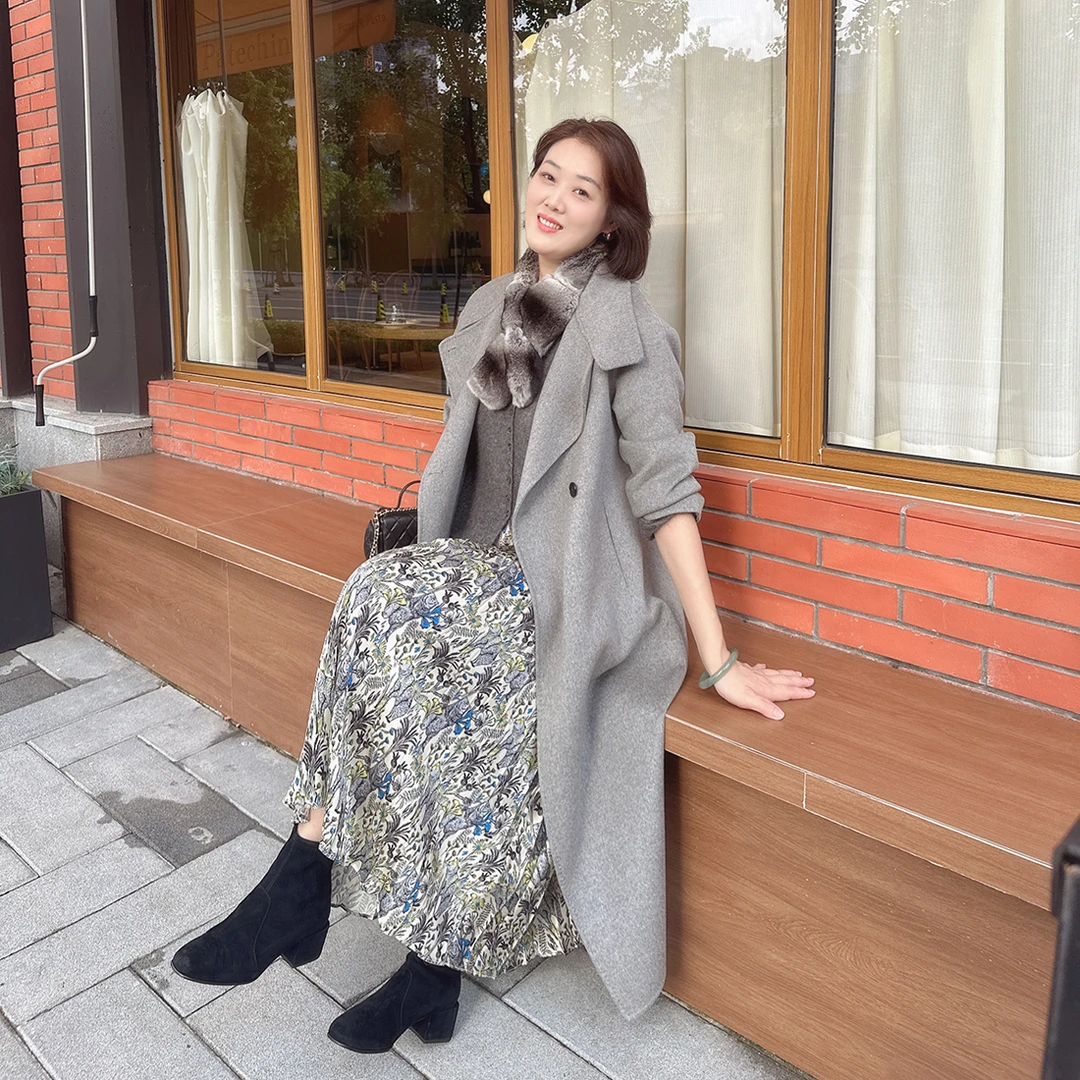 （稀缺货源）火桐hooton 全羊绒烟囱领双面呢大衣MHX006+MHX008