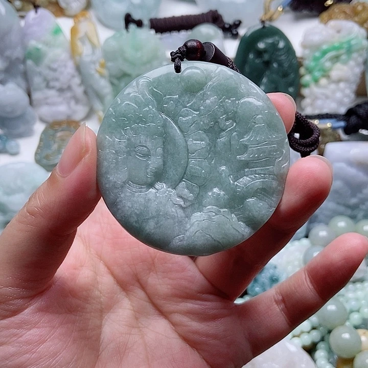 翡翠未镶嵌吊坠(不含链)1