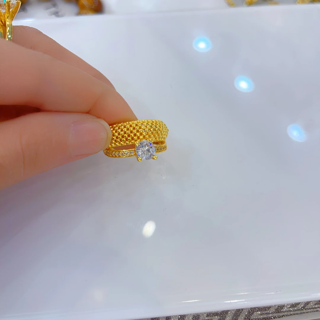 钛钢戒指 172新款三件套首饰耳环项链戒指爆款白搭时尚