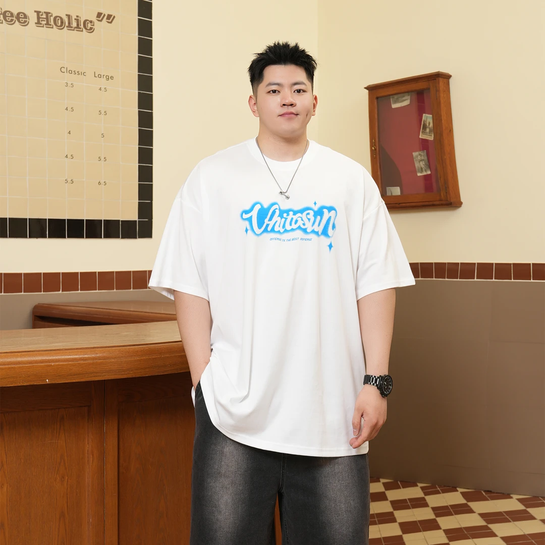 THE PANG潮牌大码男装2025夏胖子凉感速干短袖t恤男宽松加肥加大