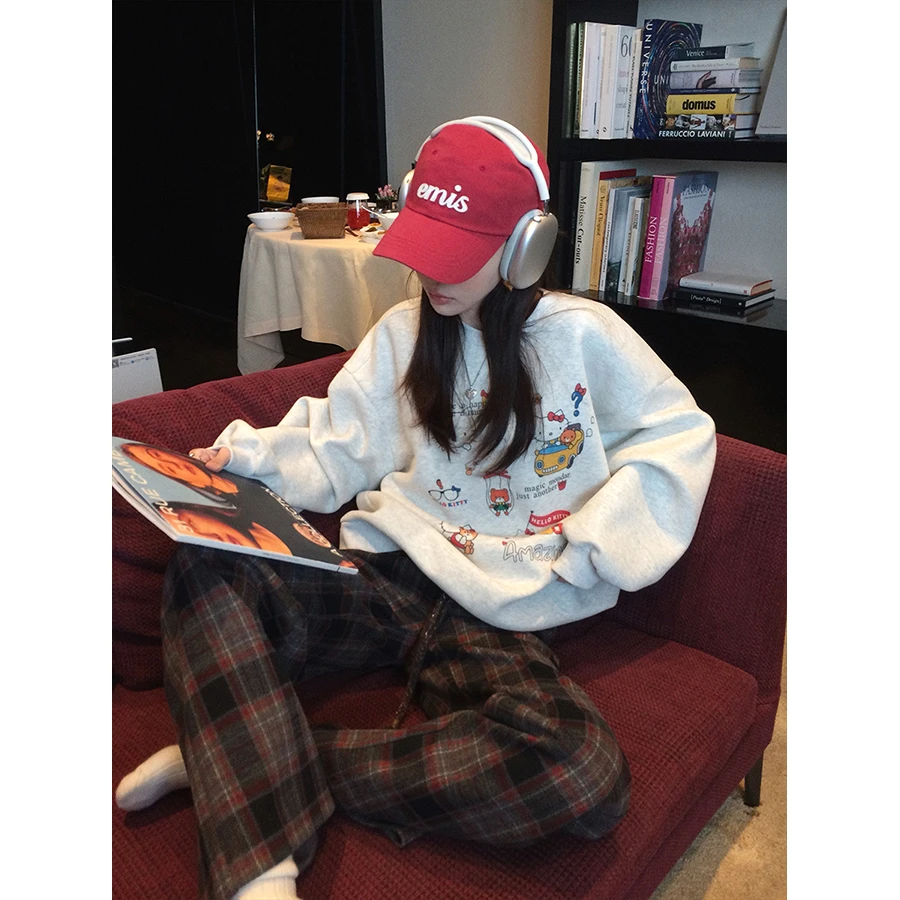 张贝贝 天然高支棉 元气猫猫漫画卫衣