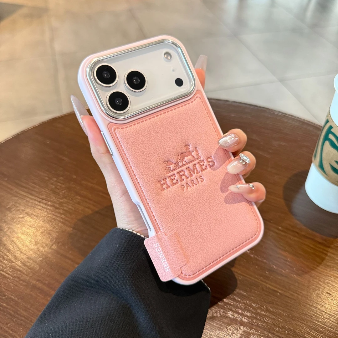 简约女款iPhone17promax手机壳适用苹果16超火15/14/13皮纹爱马仕