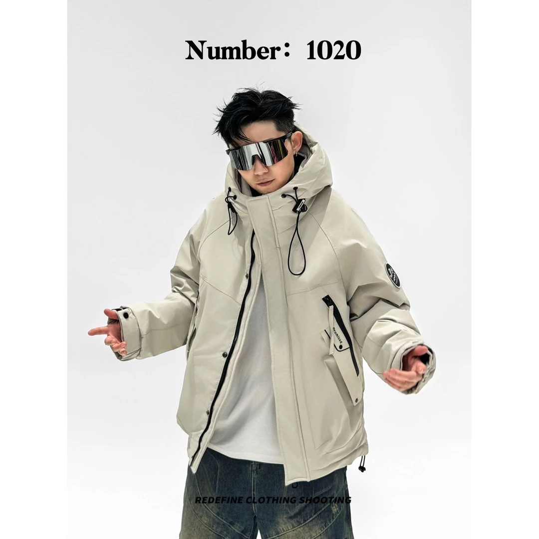 1020 冬季御寒保暖锁温男士百搭时尚休闲潮流断码修身棉外套