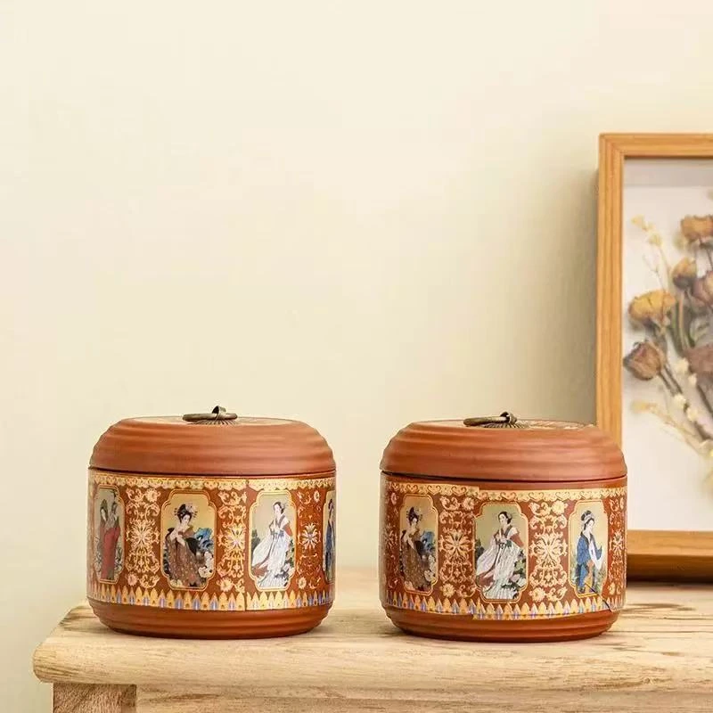 F552-四大美人茶叶罐2个