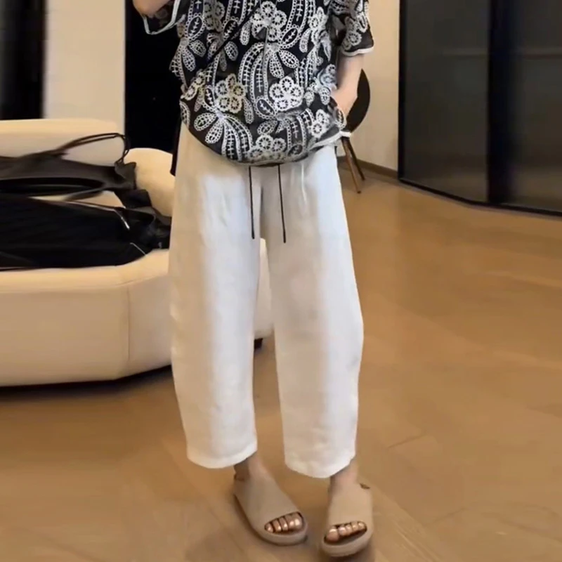 美式复古好穿显瘦休闲裤女2025夏季新款百搭潮流休闲垂感高腰裤子