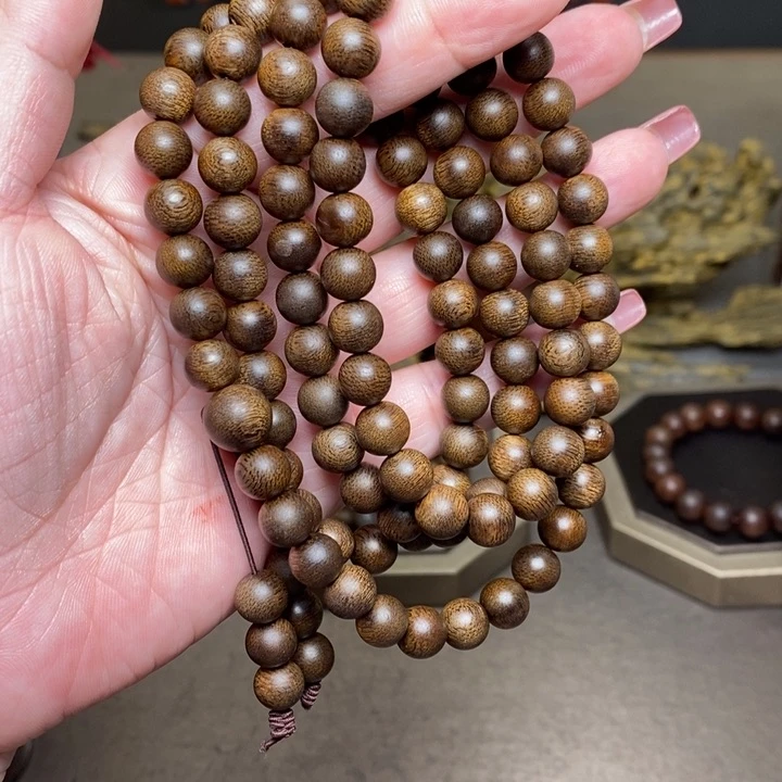 沉香手串越南芽庄白棋楠08×108