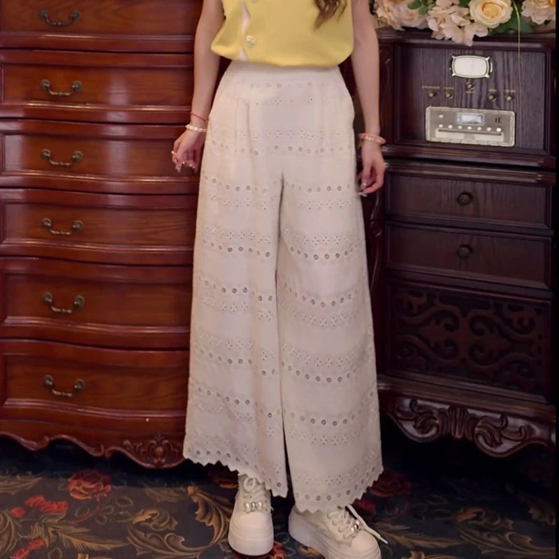 轻奢小众高级感女装阔腿休闲裤2025夏季新款简约时尚百搭直筒裤