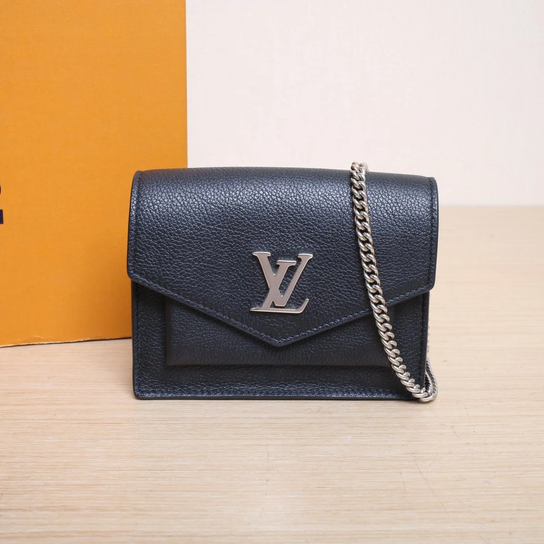 95新 LouisVuitton/路易威登 【Zanna】黑色皮革C Mylockm 超mini
