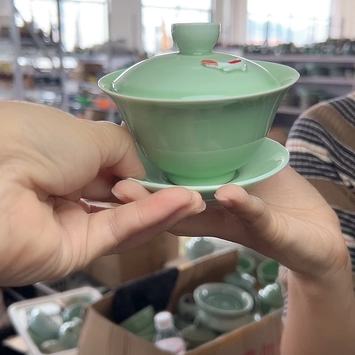 龙泉云间青瓷小米茶器