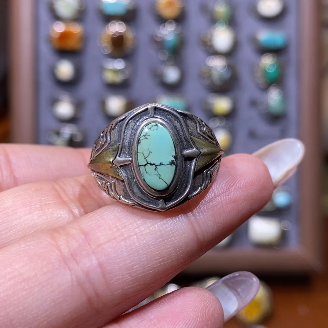 绿松石戒指银S925镶嵌?****飘戒指