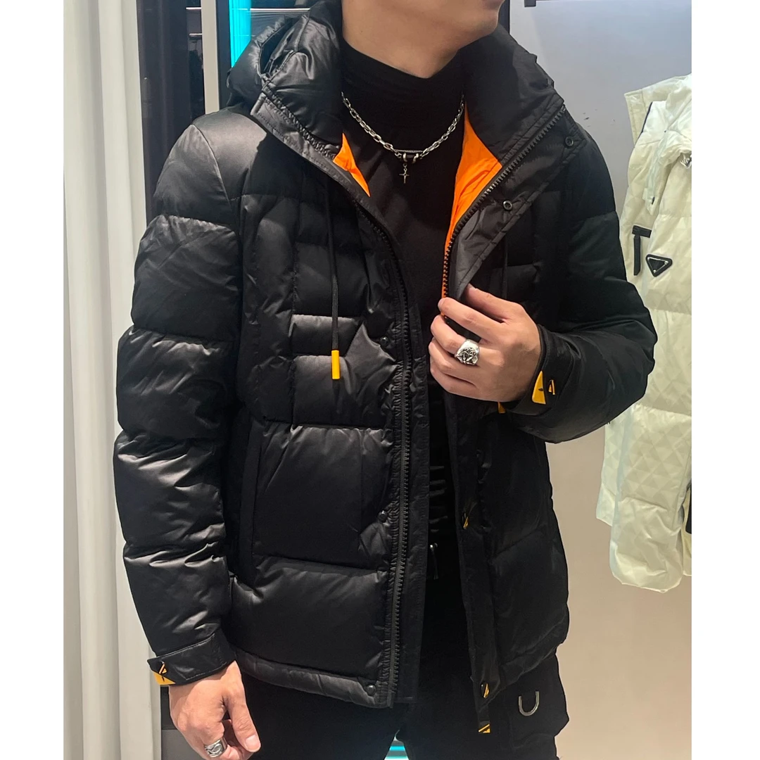 冬季欧货男士保暖百塔立领加厚棉服休闲黑色修身面包服外套2045