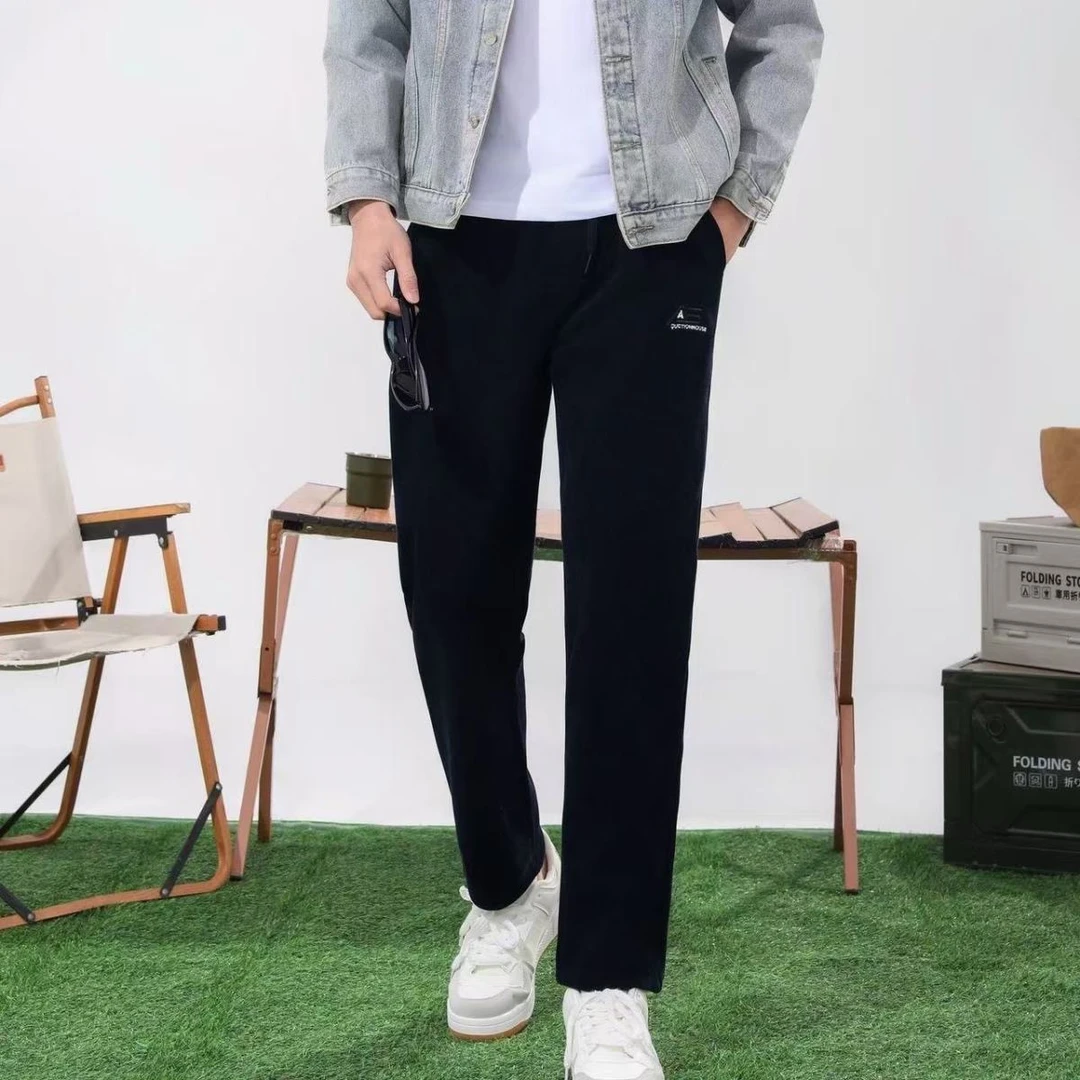 刺绣直筒裤保暖休闲裤2585