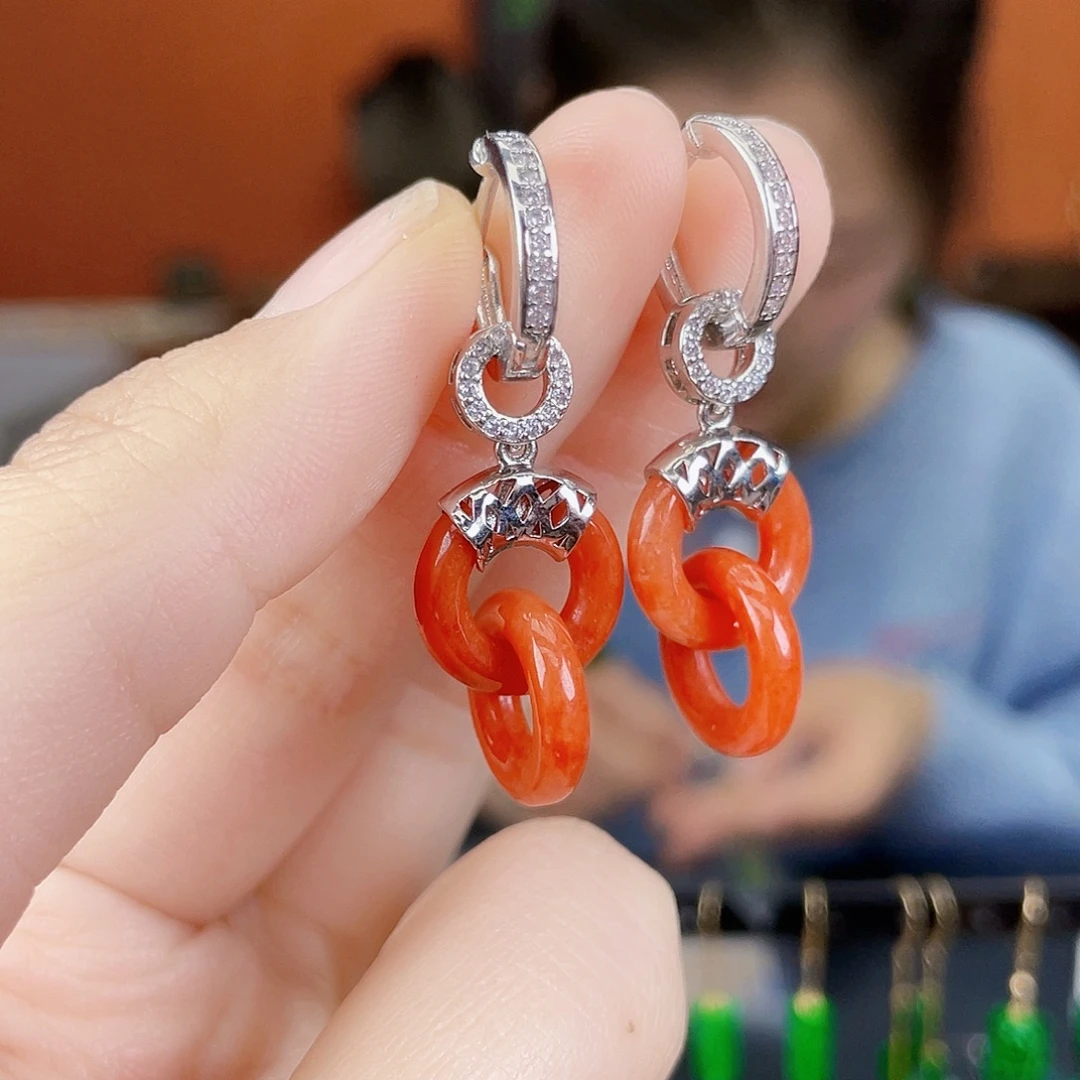 翡翠未镶嵌耳饰饰品