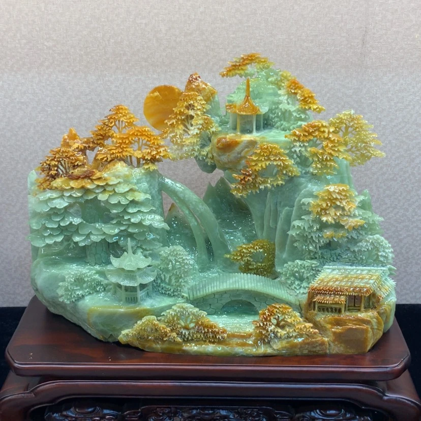 【闪购商品】未镶嵌蛇纹石玉摆件覆膜