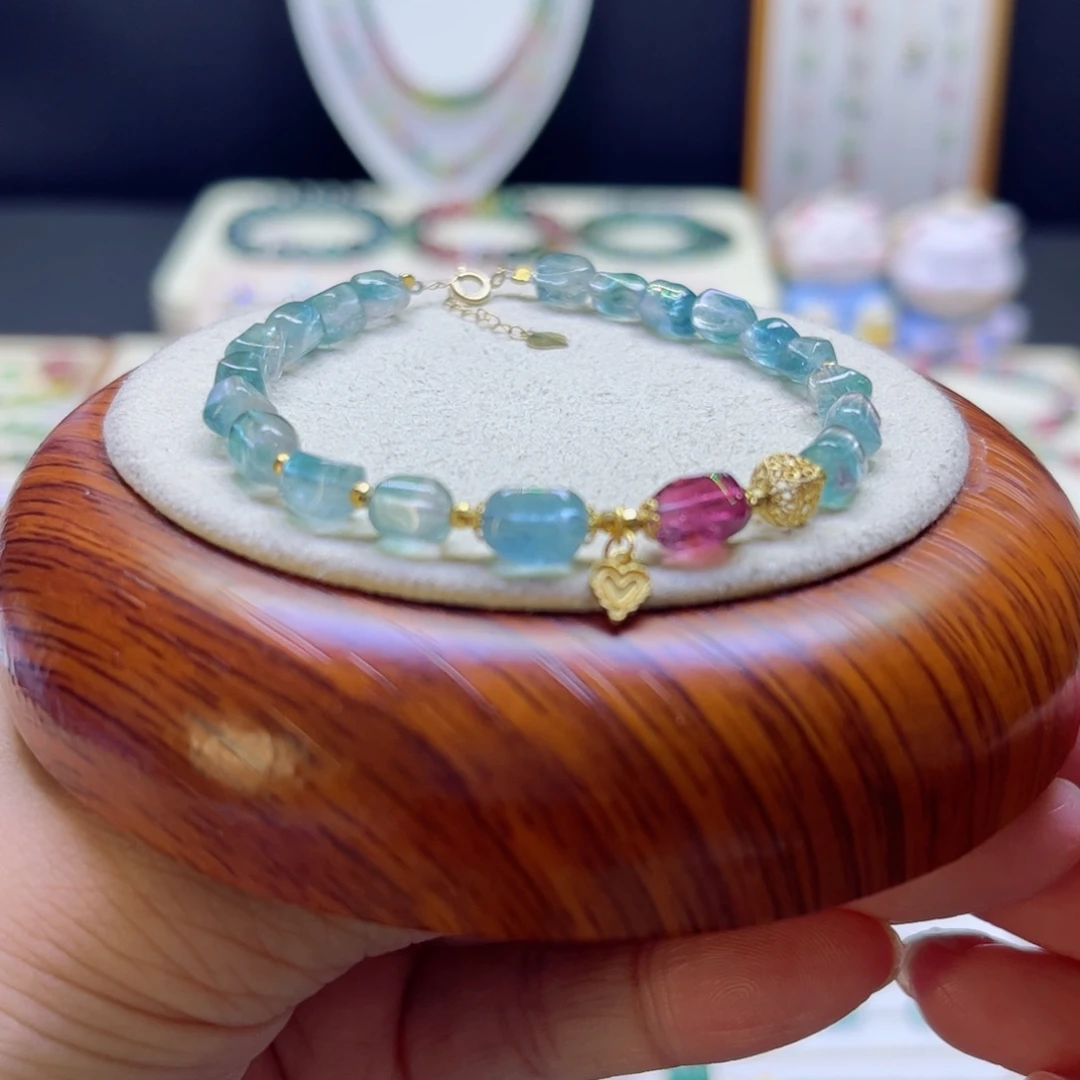 碧玺手链未镶嵌设计款原石