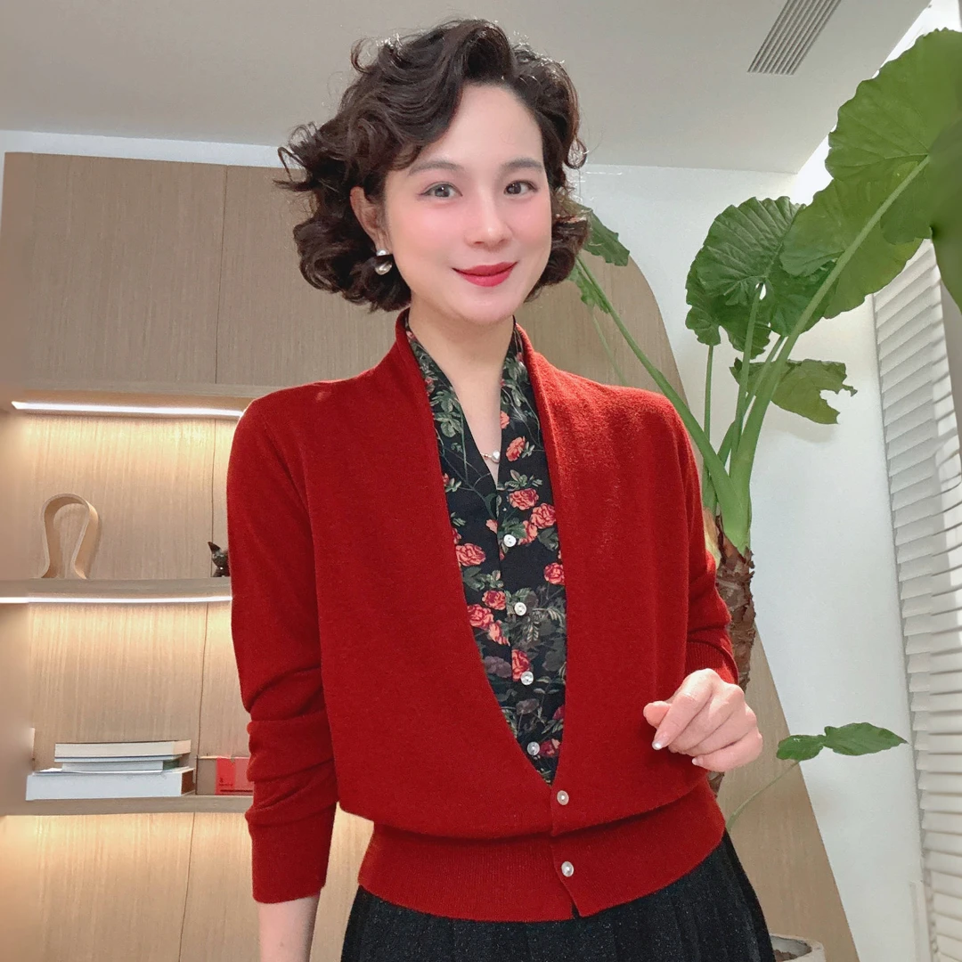 LVMU/吕木【贵妃领】早秋假二件针织开衫百搭时尚轻奢#DQ6836