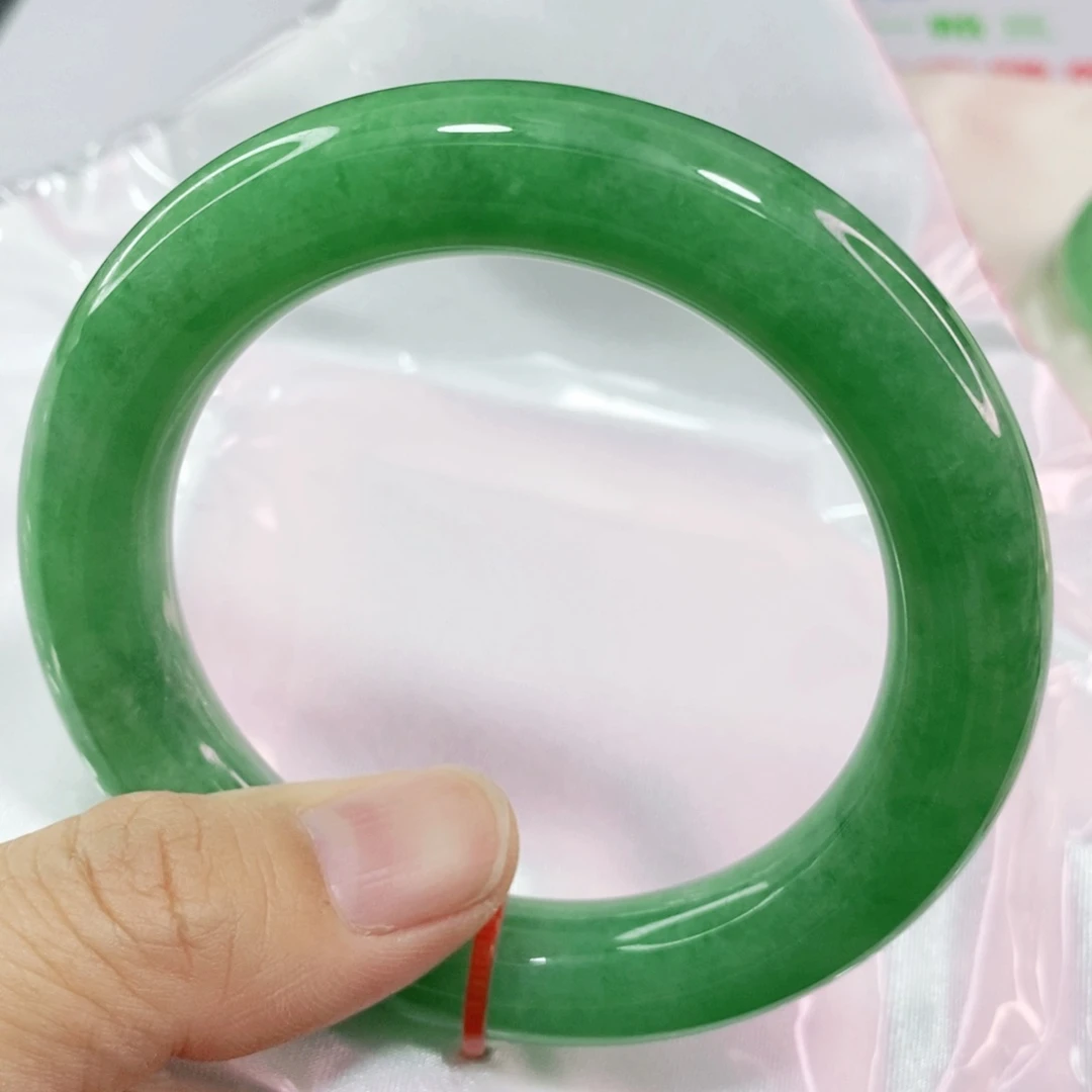 未镶嵌手镯翡翠55.8圈口圆条强推高端货