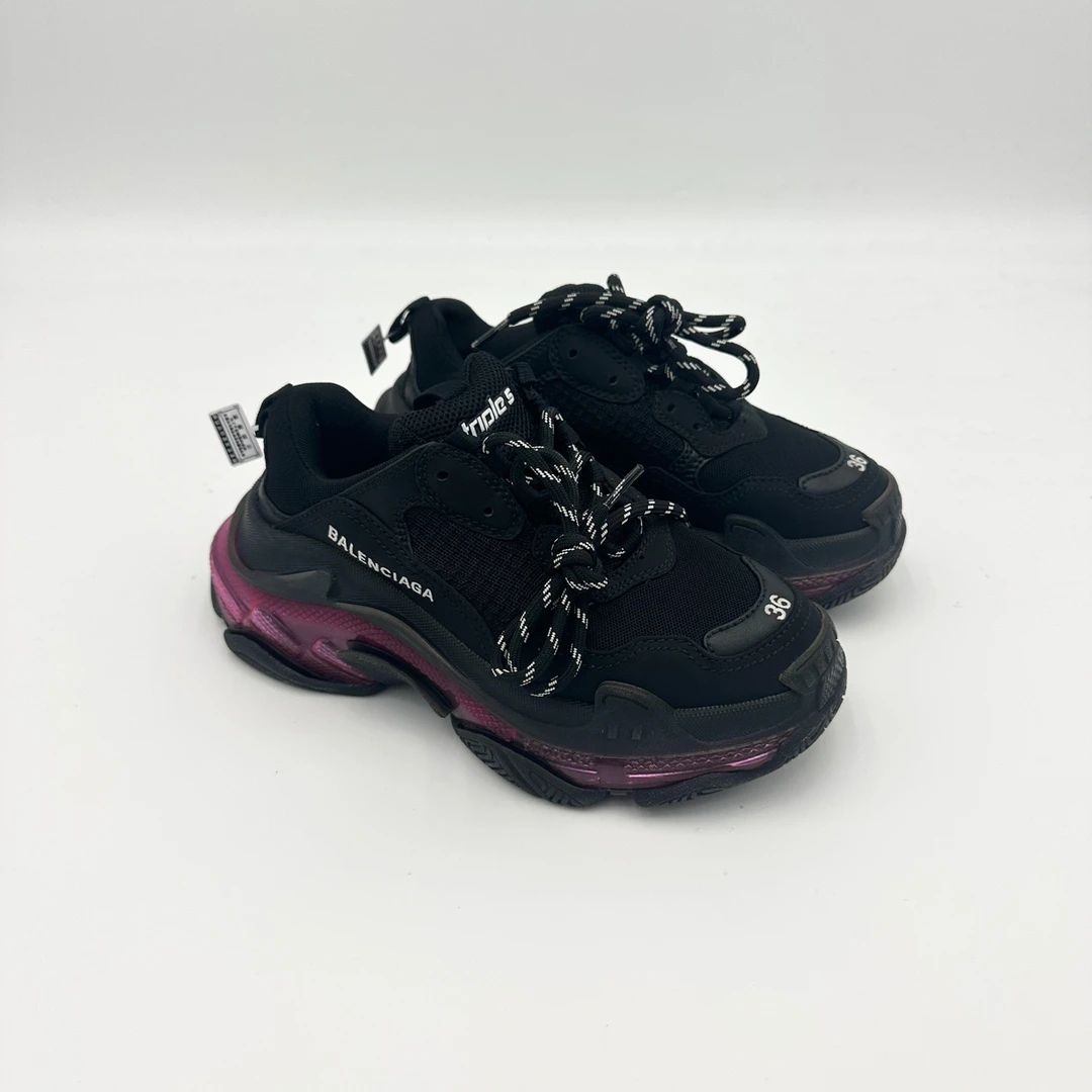 95新 Balenciaga/巴黎世家 36码/黑紫triples老爹鞋/95新/pp0556