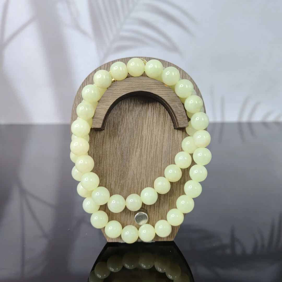 W和田玉圆珠项链（卡9）3209