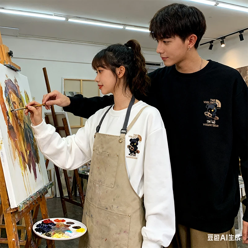 暴力熊男长袖上衣新款男装秋季爆款2025情侣同款轻奢潮流卫衣