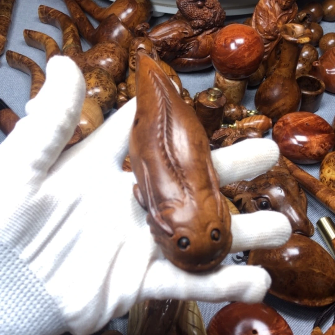 【闪购商品】木麻梨疙瘩火琉璃手把件