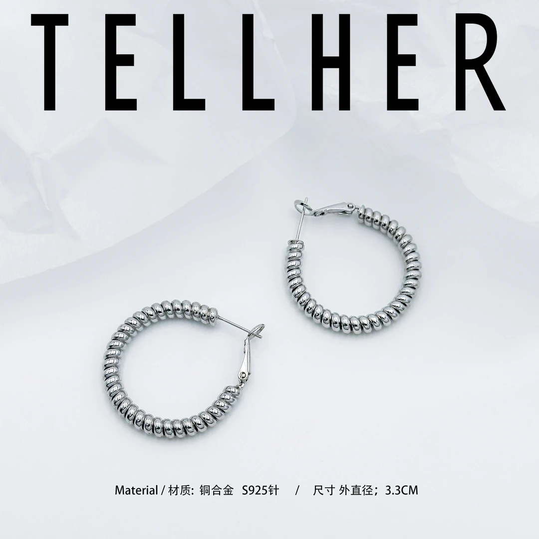 铜合金耳饰 她盒子/ Ins风 时尚 设计师 百搭 法式 耳环 7114