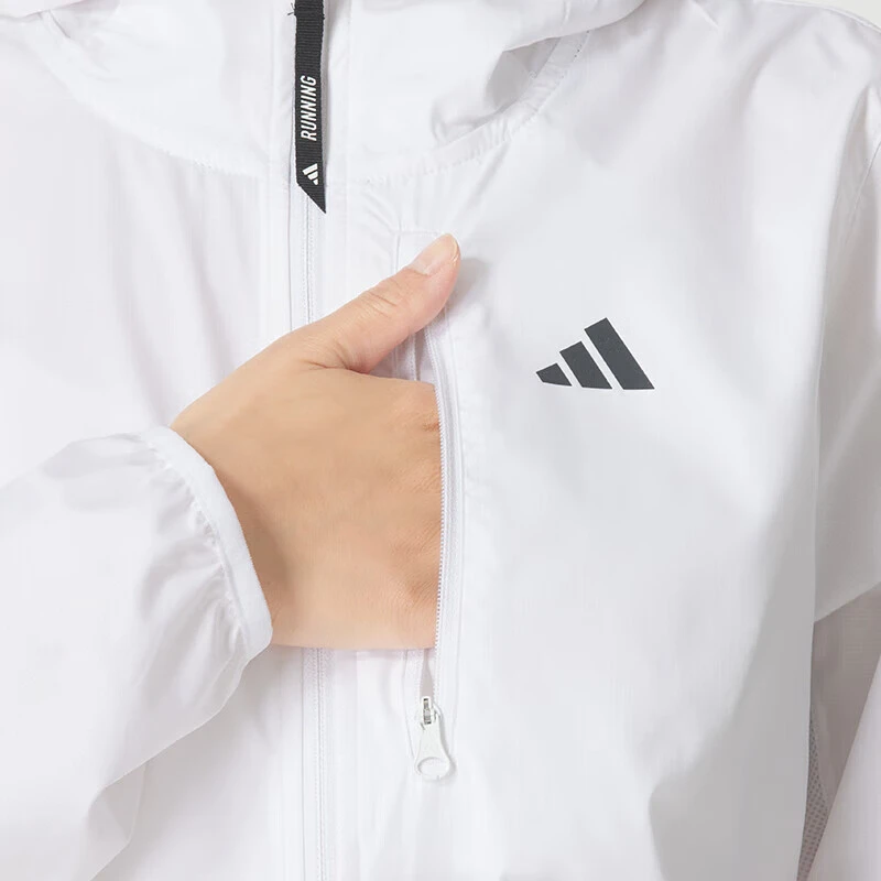 adidas/阿迪达斯女装外套上衣秋季新款梭织跑步运动训练连帽夹克