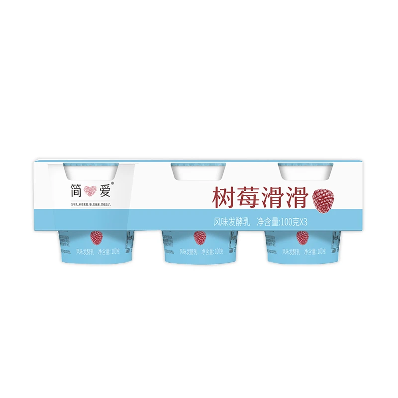 简爱树莓滑滑风味发酵乳 100g*3