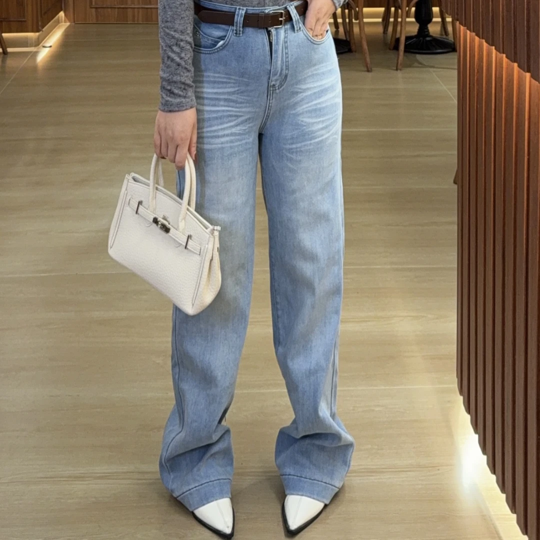 弹力雾岛邦邦四面弹微喇牛仔裤时尚舒适