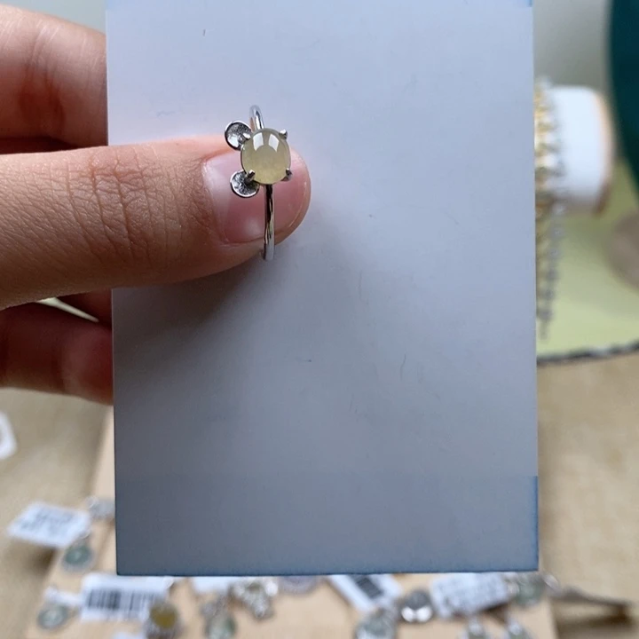 翡翠戒指银S925镶嵌1111