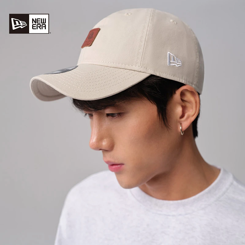 NEW ERA纽亦华春夏水洗皮标百搭弯檐棒球帽软顶字母刺绣潮920