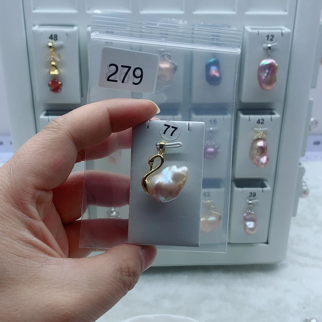 合金吊坠(不含链)淡水珍珠