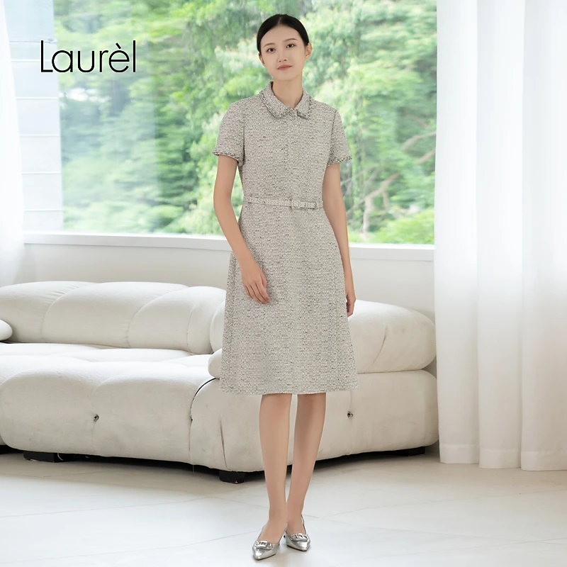 【丽公主专享】Laurel劳芮冰尘花呢短袖连衣裙LWL353Y06000