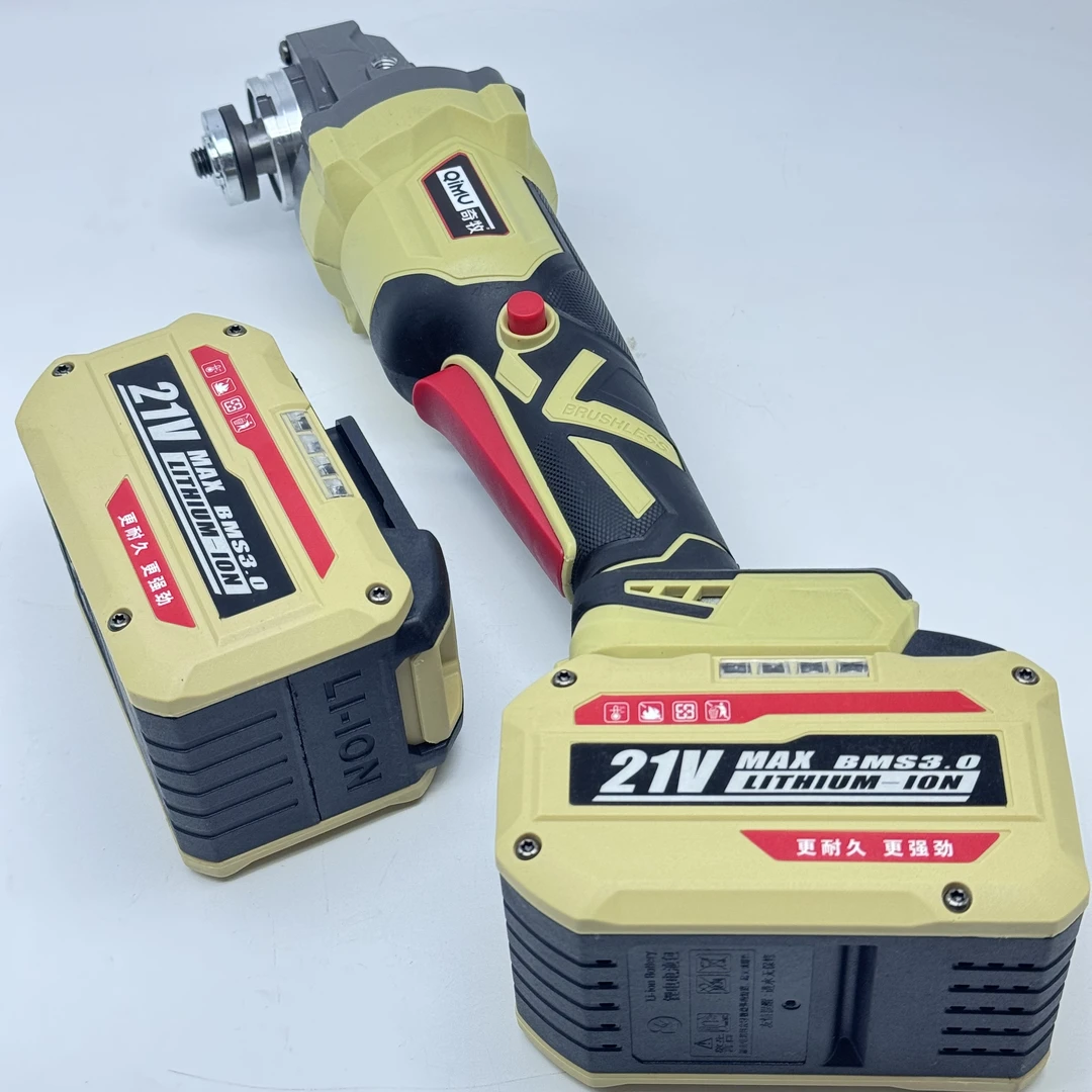 奇牧新升级款高功率锂电无刷角磨机15灯显18650两电一机w15000R