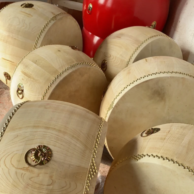 10寸12寸14寸椿木白茬战鼓原木色专业戏剧寺院锣鼓法器鼓