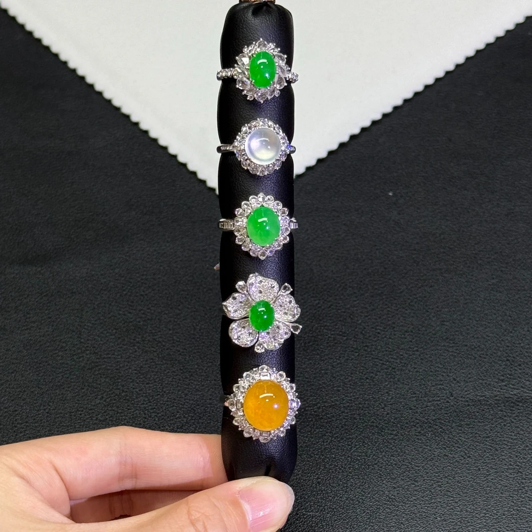 翡翠戒指1件-18K金-多样性发货只发一件-AB25-BK|CXQ21