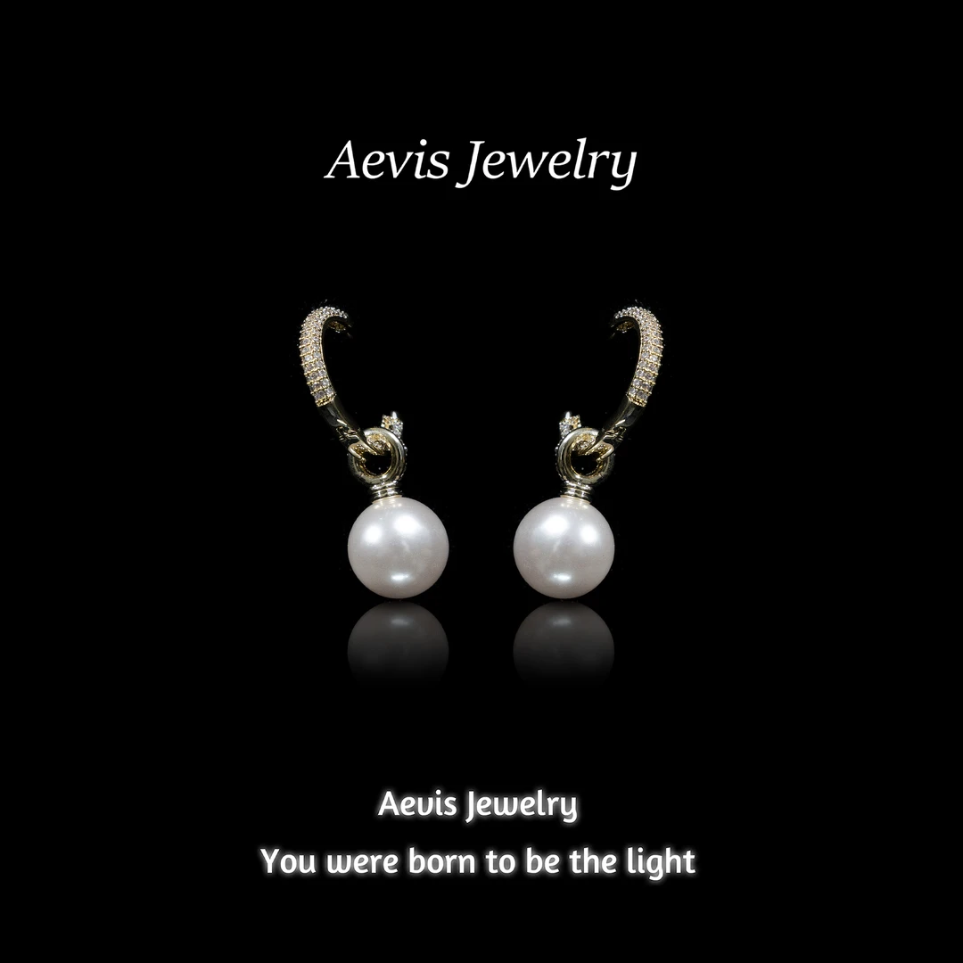 铜合金耳饰 Aevis Jewelry 简约珍珠耳钉 轻奢高级感耳饰-1125