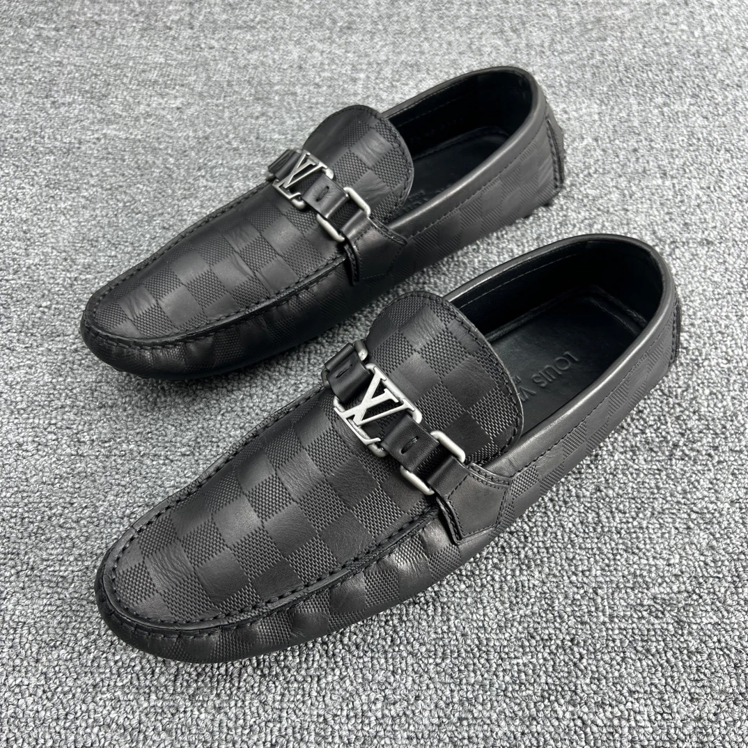 95新 LouisVuitton/路易威登 7.5码 男士棋盘格豆豆鞋 98新 /6047